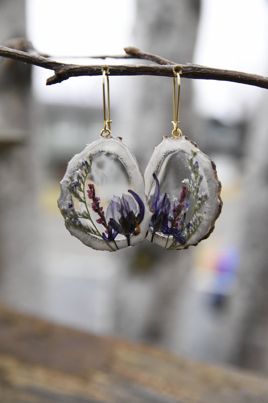 Elk Antler Floral Earrings